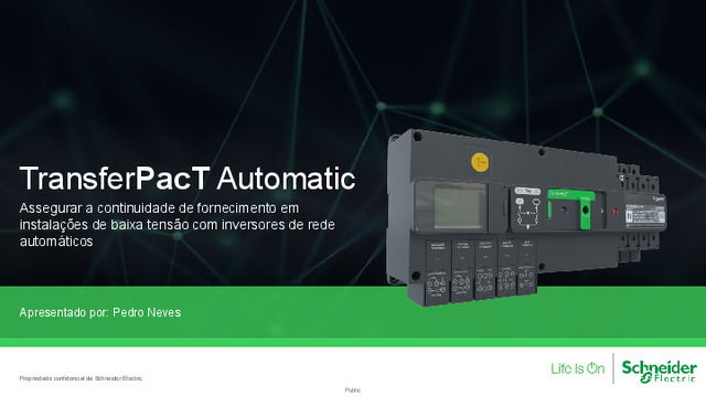 TransferPacT Automatic: novos inversores de rede automáticos Schneider Electric
