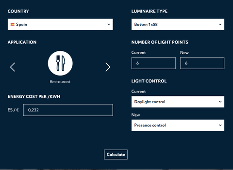 Descubra quanto pode poupar com a nova calculadora de energia “Wattwiser” da Thorn Lighting!
