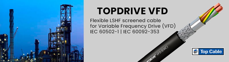 TOPDRIVE® ROZ1-K, o cabo de alimentação para motores de variadores de frequência (VFD)