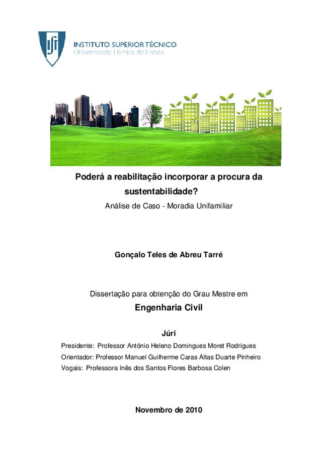 Poderá a reabilitação incorporar a procura da  sustentabilidade?