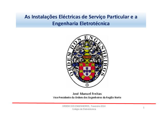 As Instalações Eléctricas de Serviço Particular e a Engenharia Eletrotécnica