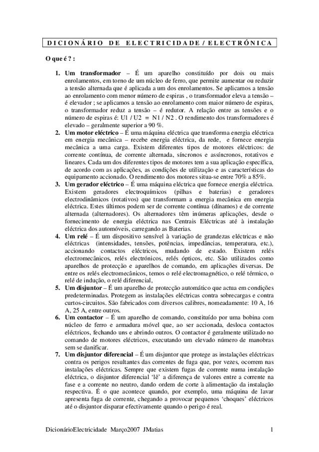 Dicionário da Electricidade e da Electrónica