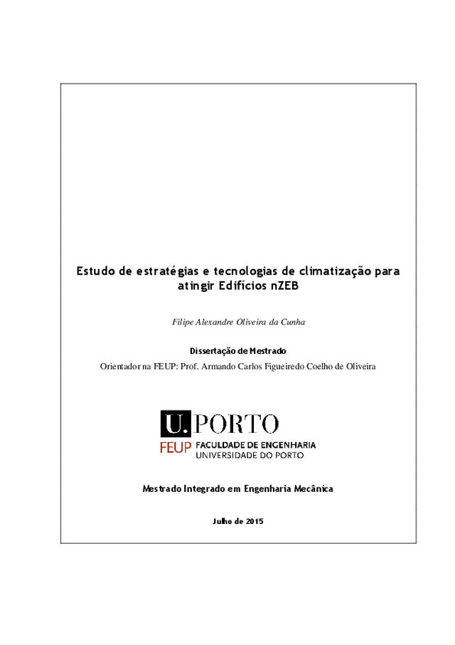 Estudo de estratégias e tecnologias de climatização para edifícios com quase zero emissões