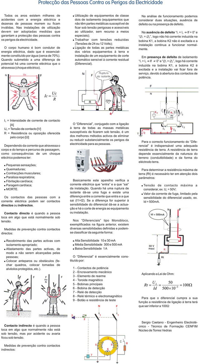 Protecção das pessoas contra os perigos da electricidade