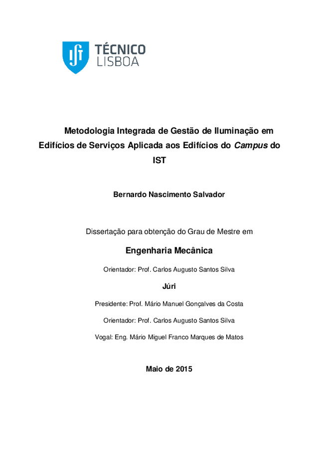 Metodologia Integrada de Gestão de Iluminação em Edifícios de Serviços
