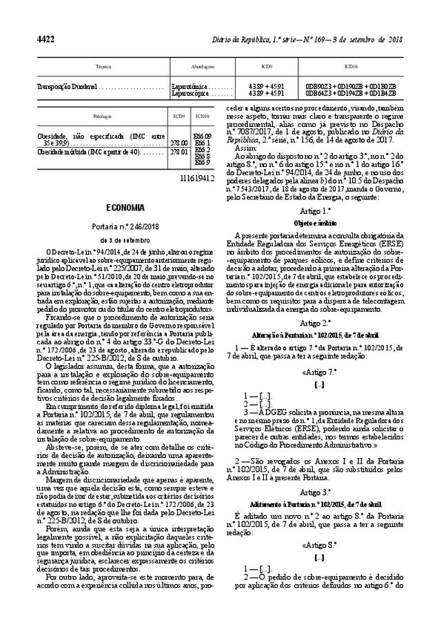 Portaria n.º 246/2018 de 3 de Setembro