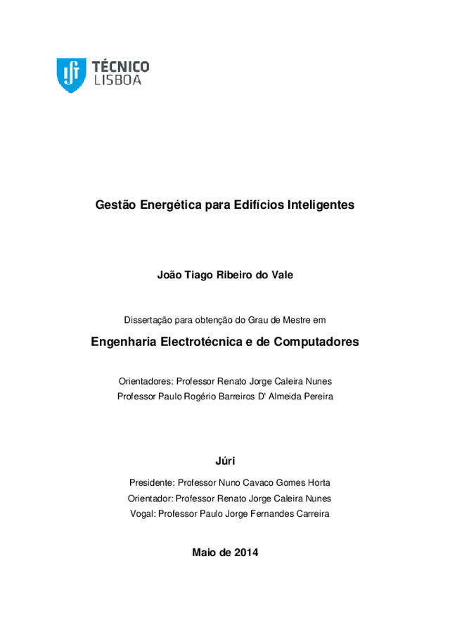 Gestão Energética para Edifícios Inteligentes