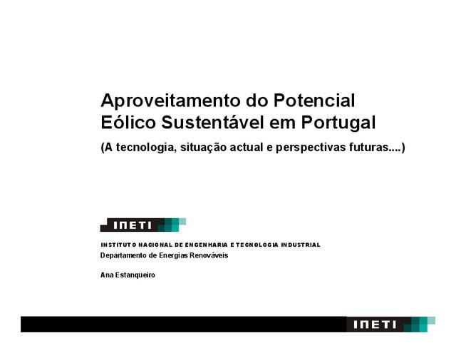 Aproveitamento do potencial eólico sustentável em Portugal