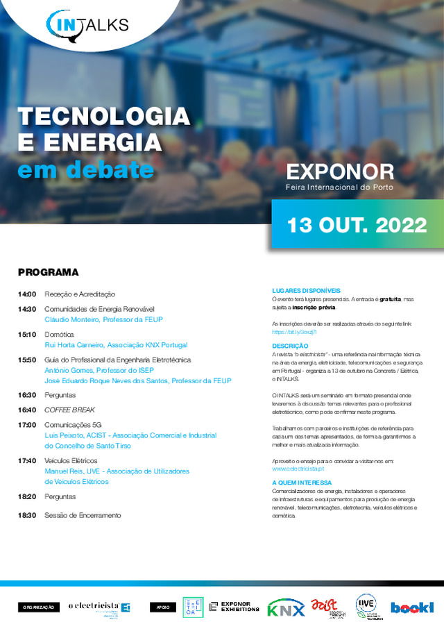 Programa INTALKS -  Tecnologia e Energia em Debate, em 13.10.2022