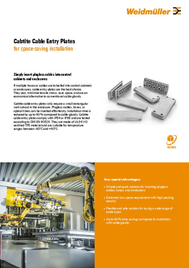 Cabtite - Placas de entrada de cabos