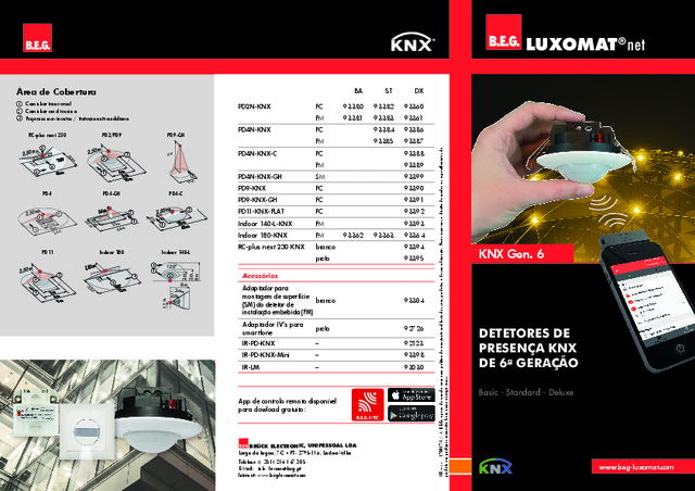Detetores de presença KNX de 6ª geração