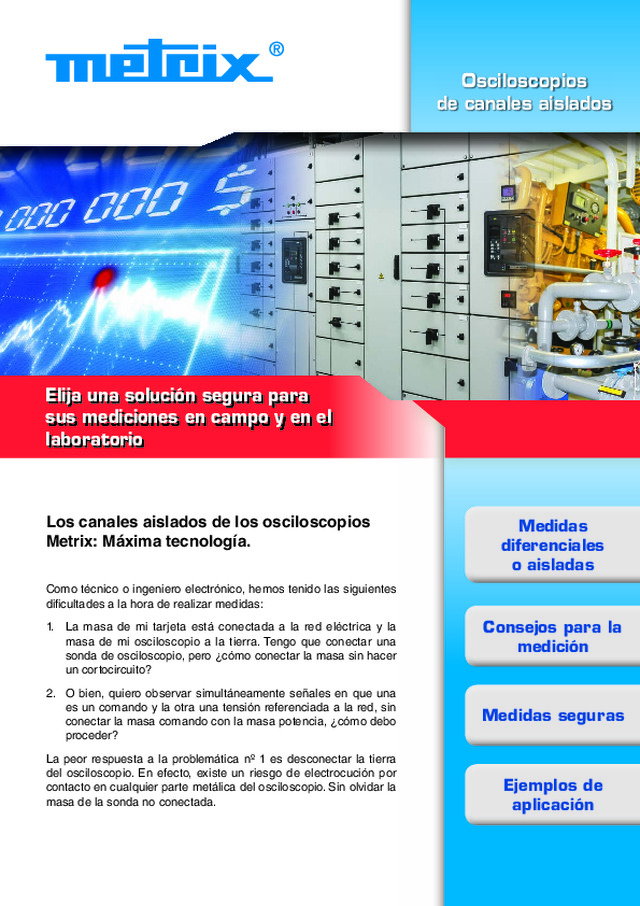 Osciloscópios de canais isolados (ES)