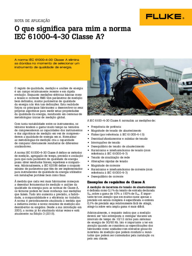 O que significa para mim a norma IEC 61000-4-30 Classe A?