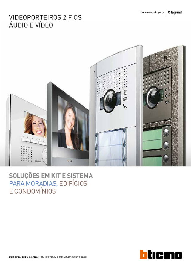 Vídeo porteiros 2 fios, áudio e vídeo