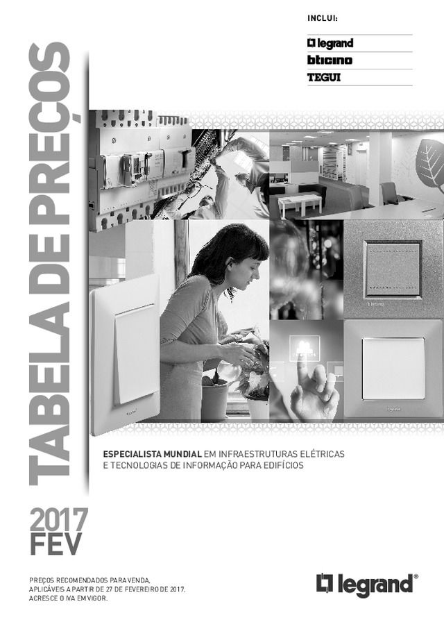 Tabela de preços Legrand (Fevereiro de 2017)