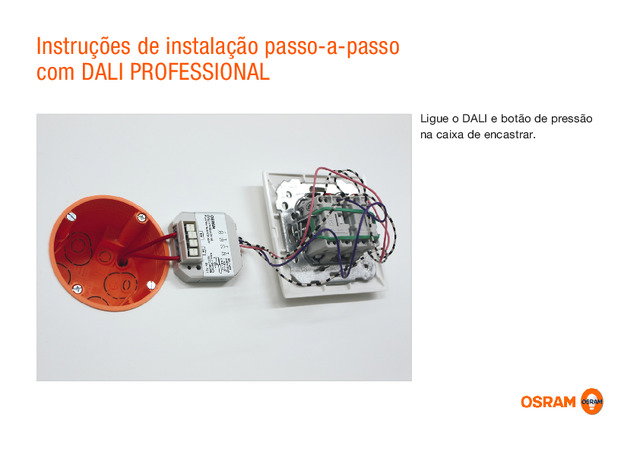 Instruções de instalação passo-a-passo com DALI PROFESSIONAL