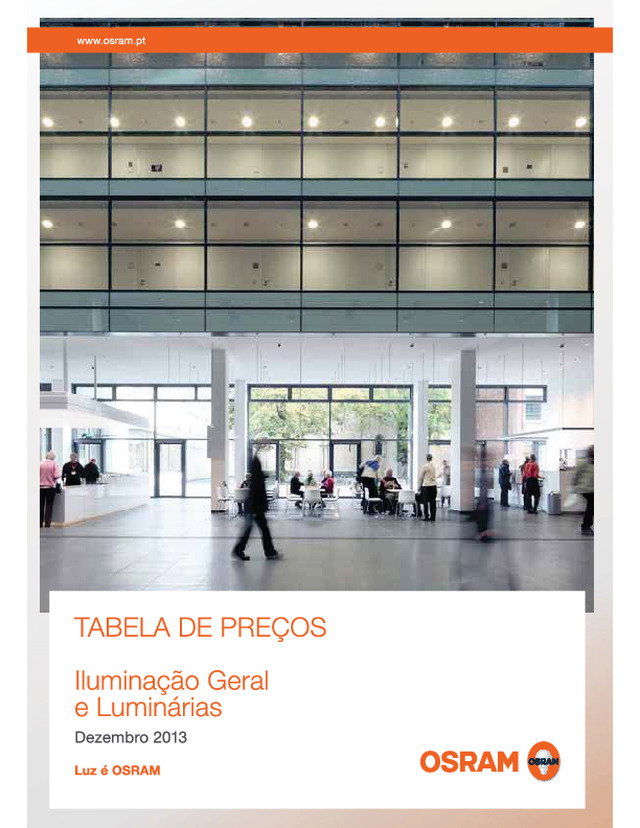 Tabela de preços 2013 | Iluminação geral & luminárias