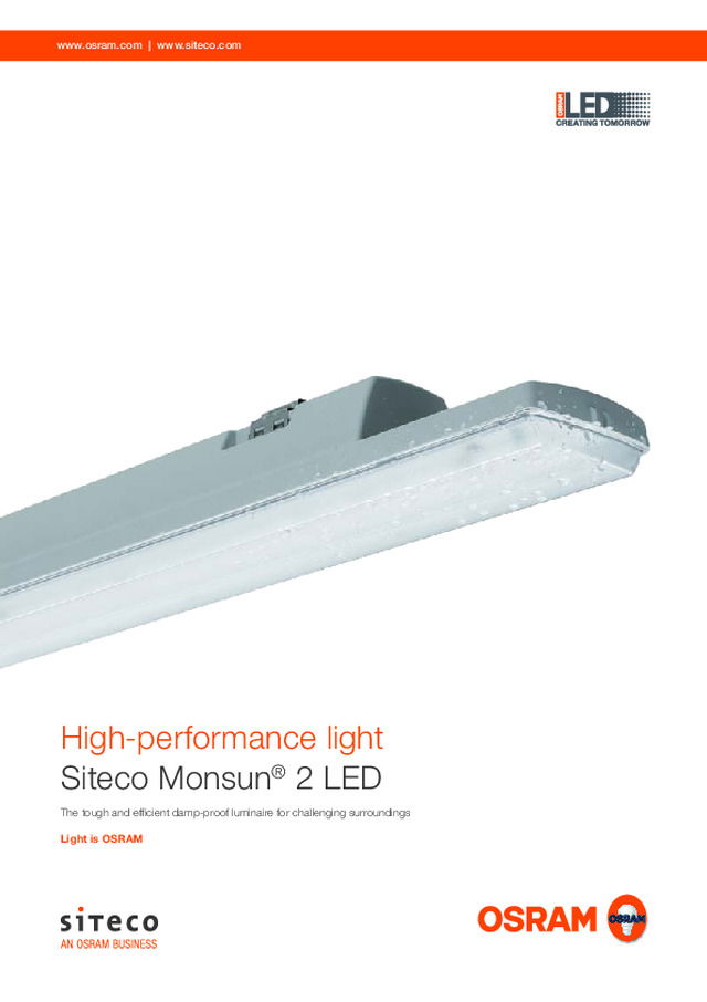 Vantagens e dados técnicos da MONSUN® 2 LED da OSRAM