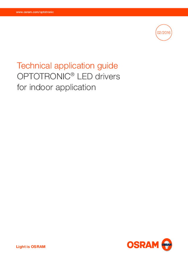 Guia de aplicação técnica: Driver LED OPTOTRONIC® para aplicação interior (EN)