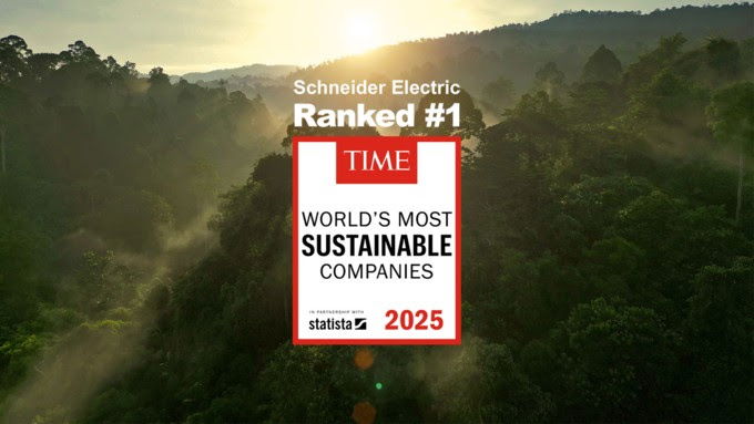 Schneider Electric nomeada a empresa mais sustentável do mundo pela revista TIME e pela Statista