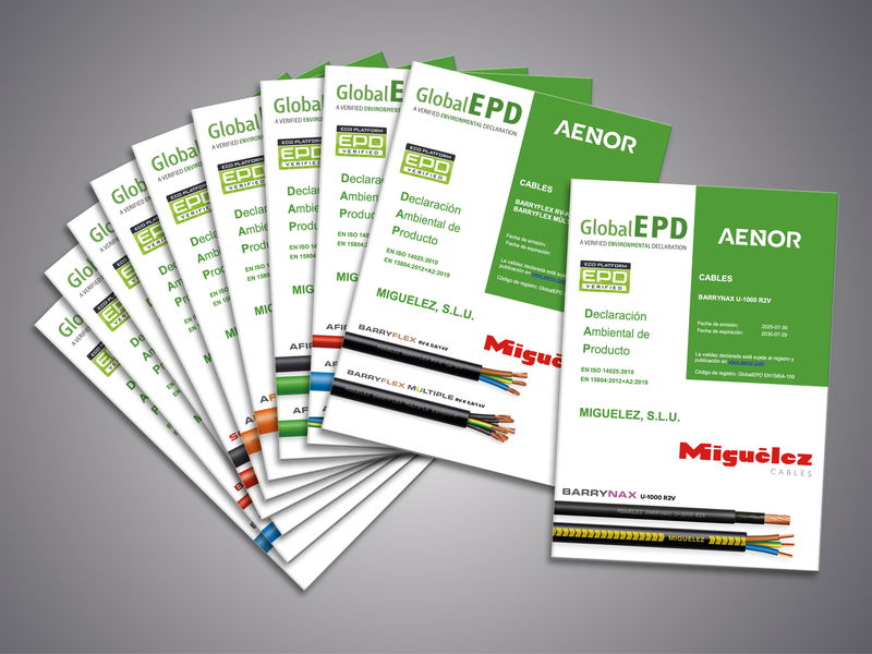 Novas Declarações Ambientais de Produto (DAP) para as principais gamas de cabos elétricos MIGUÉLEZ