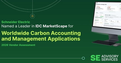 IDC MarketScape distingue Schneider Electric como líder em aplicações globais de contabilização e gestão de carbono na sua avaliação de fornecedores de 2026