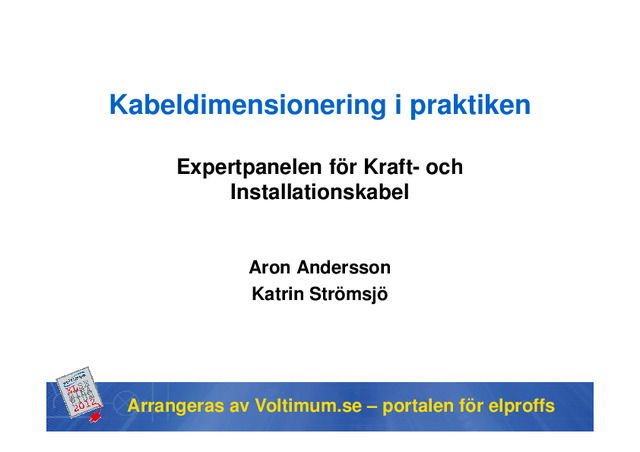Kabeldimensionering i praktiken