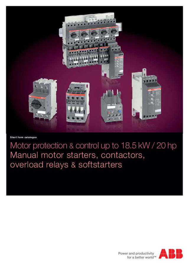 ABB Motor protection & control up to 18.5 kW / 20 hp