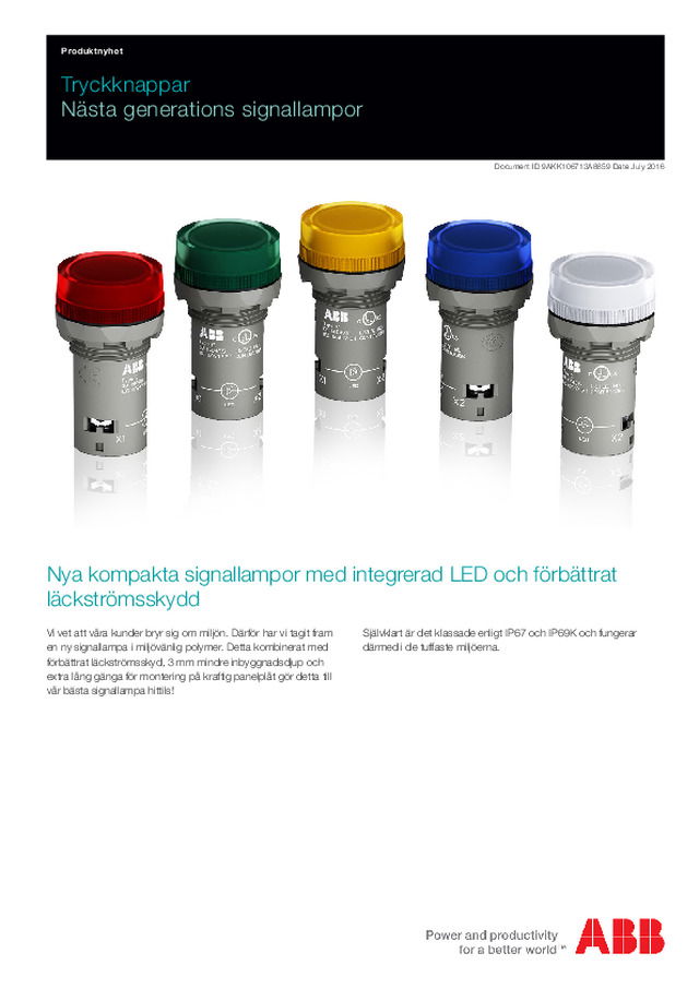 Tryckknappar nästa generations signallampor