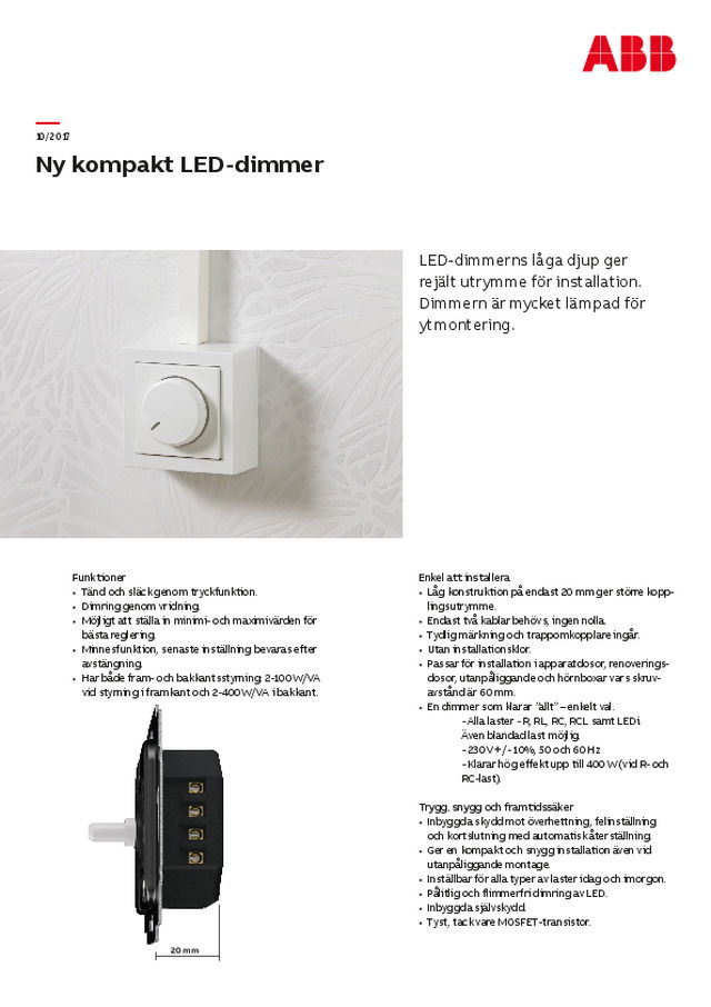 Ny kompakt LED-dimmer