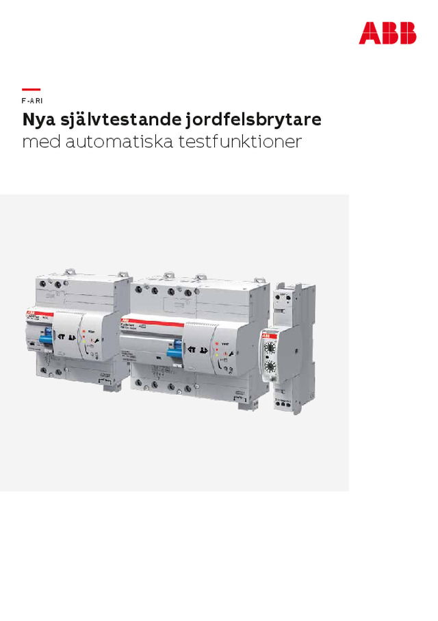 Nya självtestande jordfelsbrytare