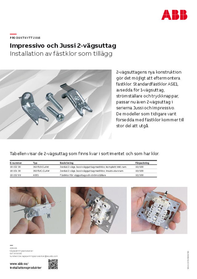 Fästklor vägguttag