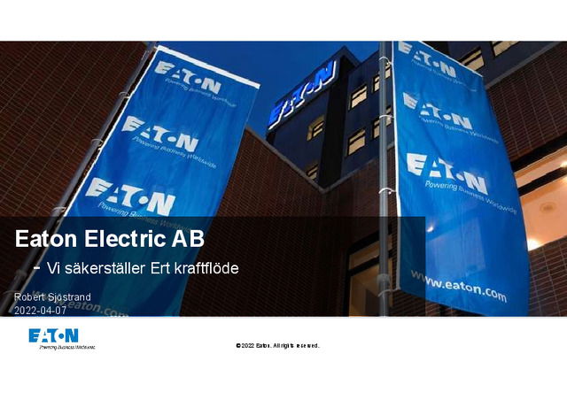 Eaton - säkerställer ert kraftflöde