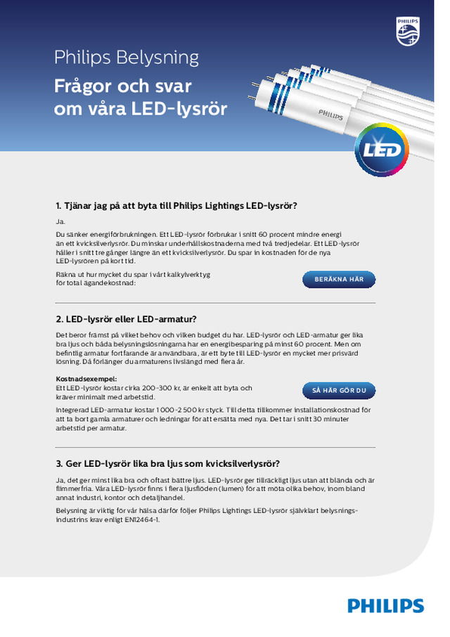 Frågor och svar om våra LED-lysrör