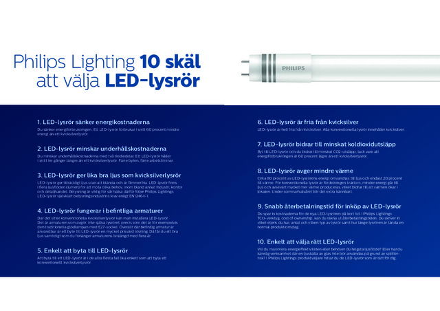 10 skäl att välja LED-lysrör
