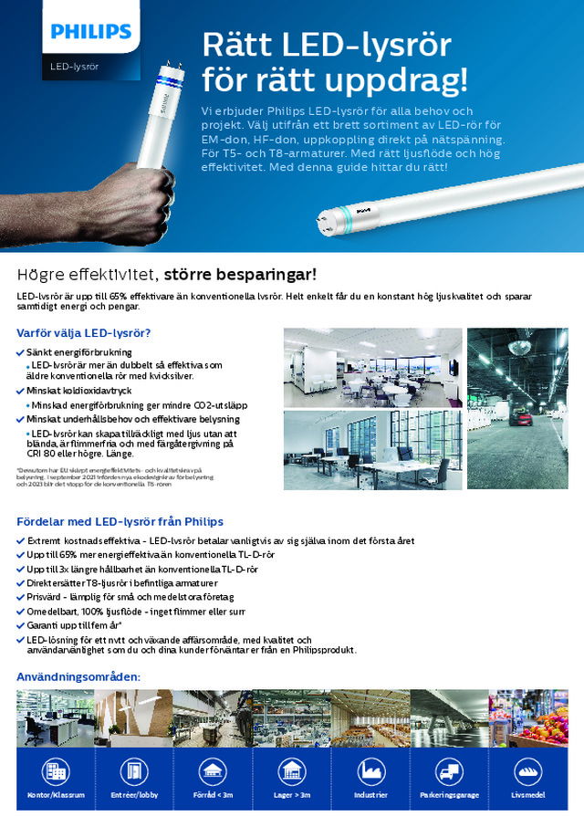 LED lysrör flyer+konverteringslista