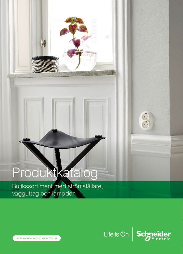 Produktkatalog Butikssortiment med strömställare, vägguttag och lampdon