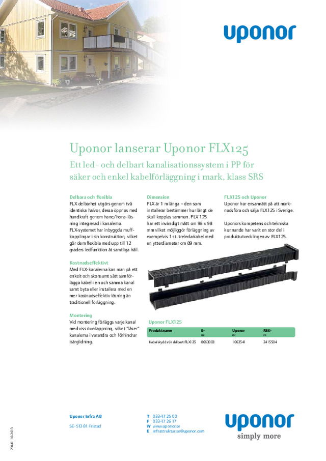 Uponor nyhetsblad FLX125