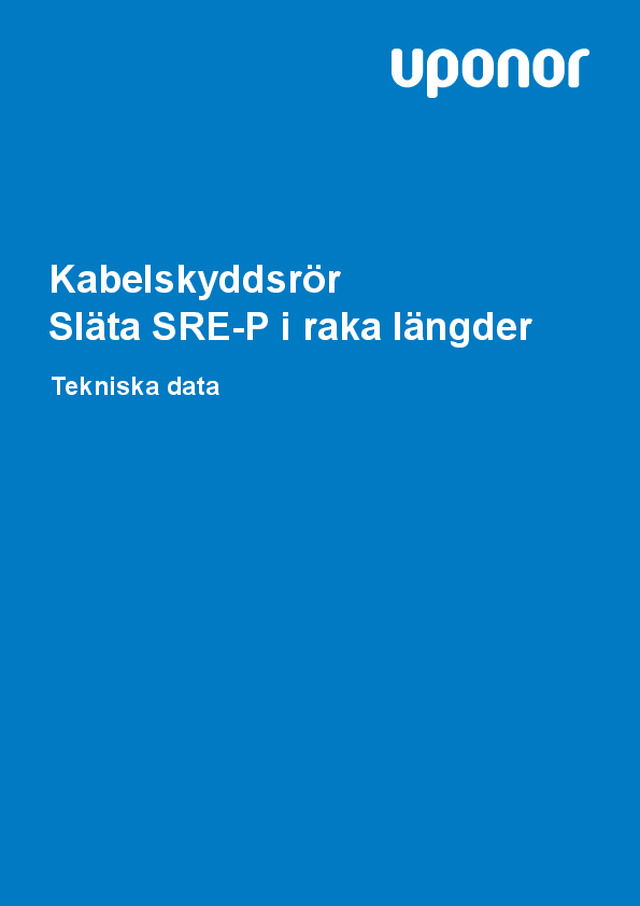 Kabelskyddsrör Släta SRE-P i raka längder Tekniska data