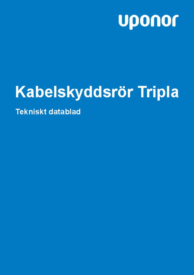 Kabelskyddsrör Tripla Tekniskt datablad