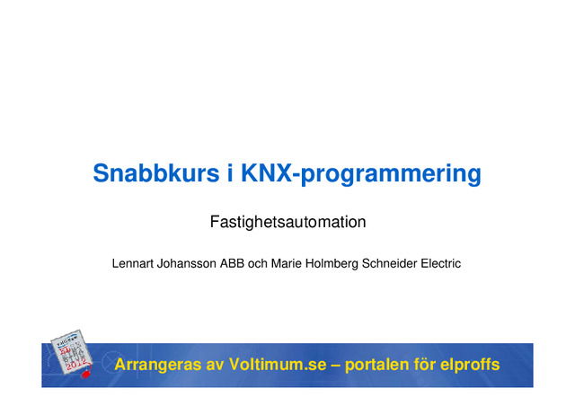Snabbkurs i KNX-programmering