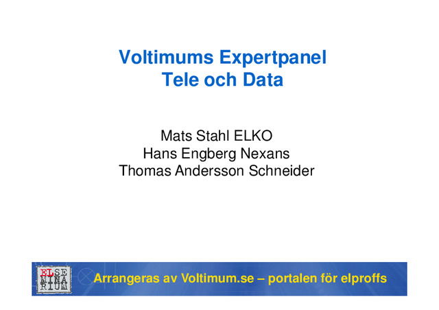 Elseminarium 2022 maj: Installationsteknik för lokala nätverk