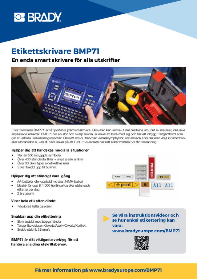 Etikettskrivare BMP71 En enda smart skrivare för alla utskrifter