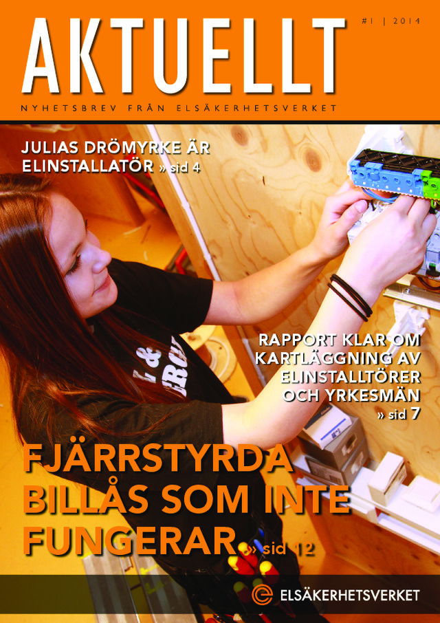 Elsäkerhetsverkets kundtidning Aktuellt nummer 1, 2014