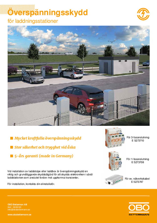 Överspänningsskydd laddningsstationer