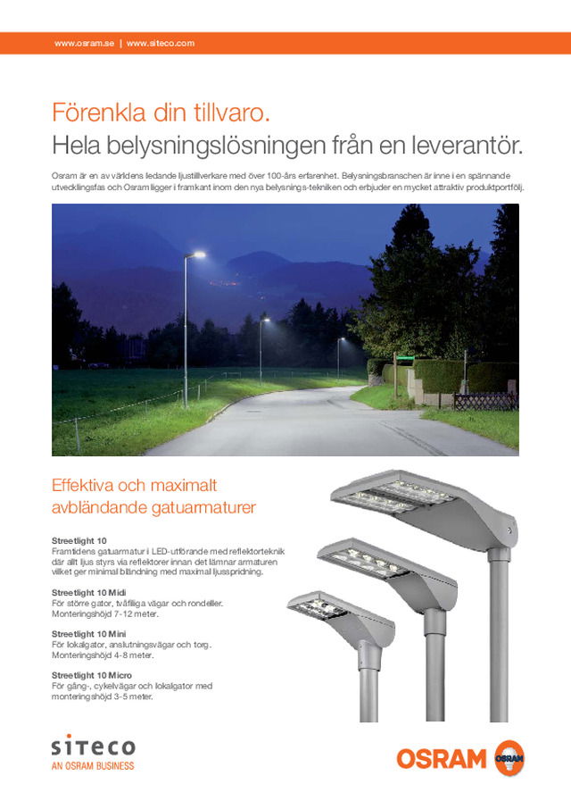 OSRAM Gatubelysning armaturer