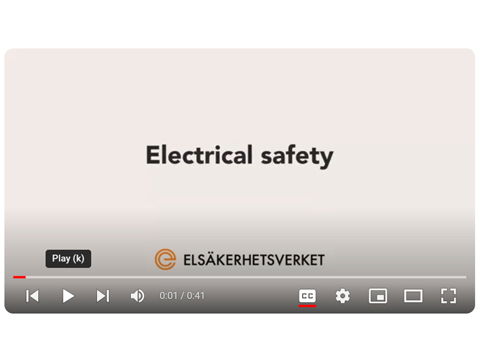 Filmer om elsäkerhet på engelska från Elsäkerhetsverket