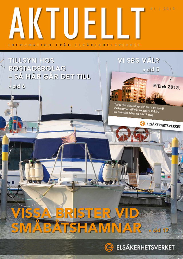 Elsäkerhetsverkets kundtidning Aktuellt nummer 1, 2013