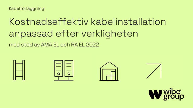 Elseminarium 2023 mars: AMA EL i praktiken och framtidens kabelskyddsrör del 1
