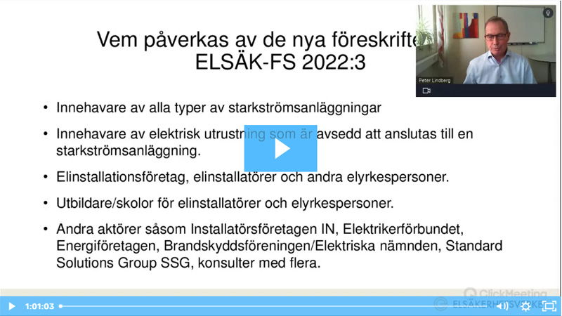 Elsäkerhetsverket: Tre nya föreskrifter gällande starkströmsanläggningar